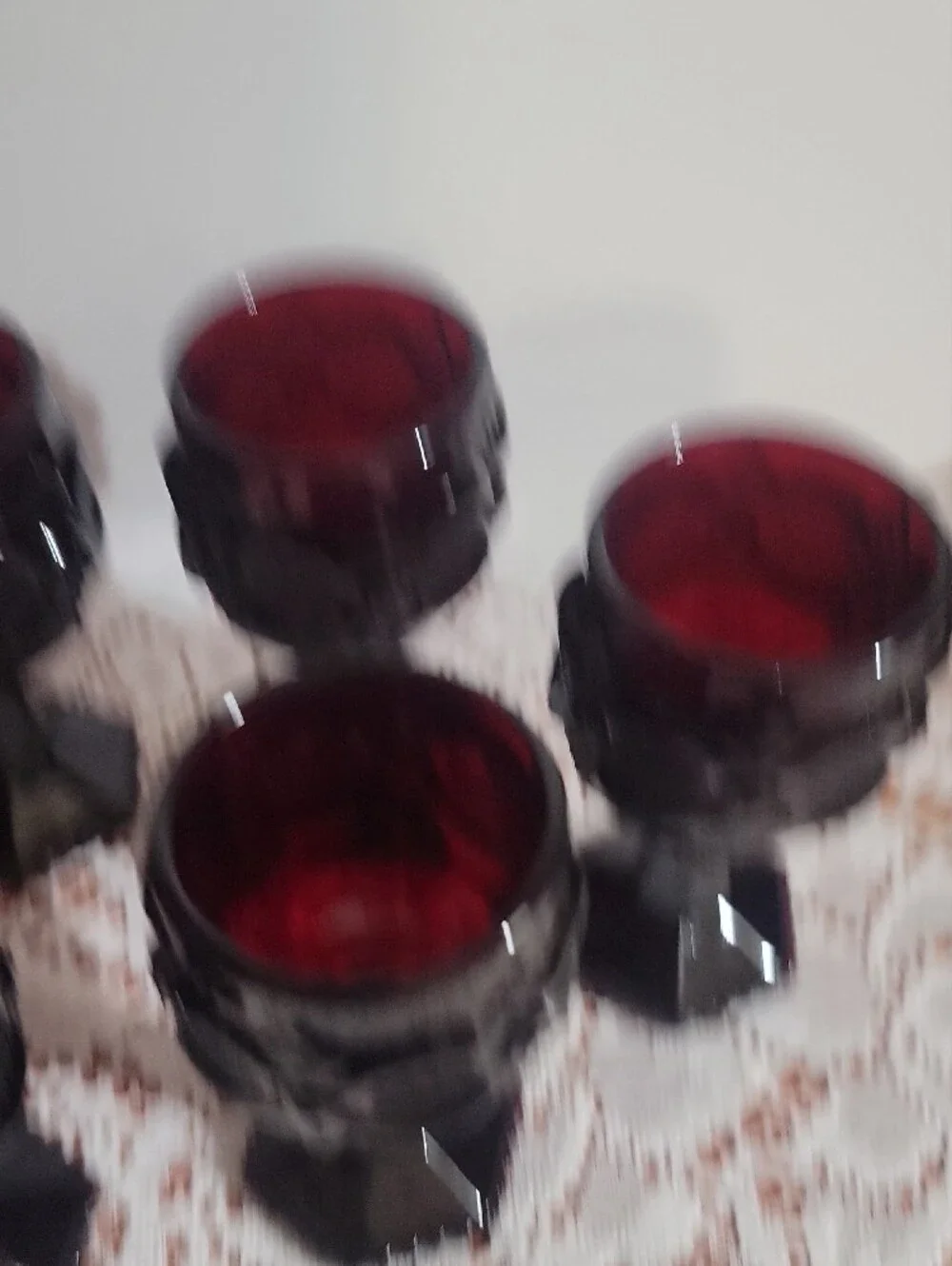 Vintage Avon Ruby Red 1876 Cape Cod  Wine Gobkets Set Of 6